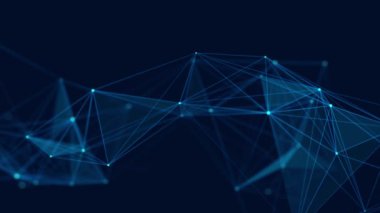 Ağ bağlantısı yapısı. Noktalı ve çizgili dijital arkaplan. Büyük veri görselleştirmesi. 3B görüntüleme.