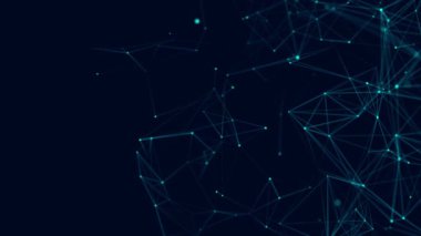 Ağ bağlantısı yapısı. Noktalı ve çizgili dijital arkaplan. Büyük veri görselleştirmesi. 3B görüntüleme.