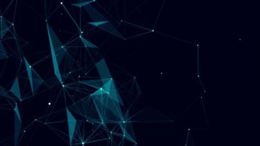 Ağ bağlantısı yapısı. Noktalı ve çizgili dijital arkaplan. Büyük veri görselleştirmesi. 3B görüntüleme.