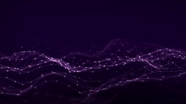 Soyut teknoloji dalgası. Parçacık akışı. Büyük veri transferi görselleştirmesi. 3d oluşturma.