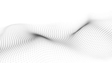 Soyut fütüristik geçmiş. Büyük veri görselleştirmesi. Parçacıkların dinamik dalgası. 3B görüntüleme.