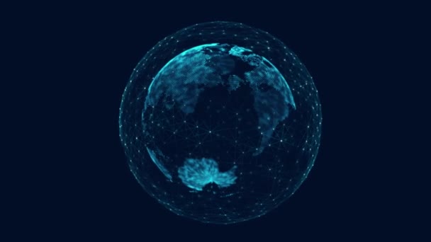Структура Сетевого Соединения Абстрактный Технологический Фон Цифровыми Данными Подключения Планете — стоковое видео