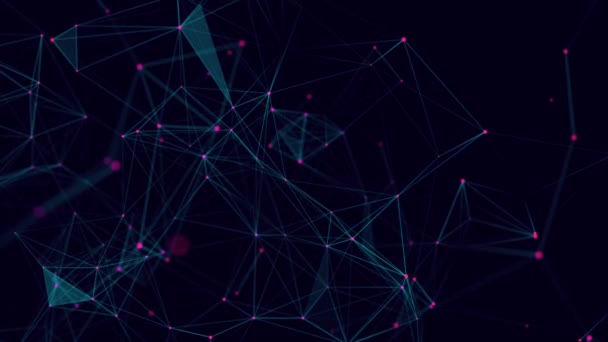 Estrutura Conexão Rede Fundo Digital Com Pontos Linhas Visualização Big — Vídeo de Stock