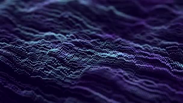 Onde Technologique Abstraite Flux Particules Visualisation Transfert Big Data Rendu — Video