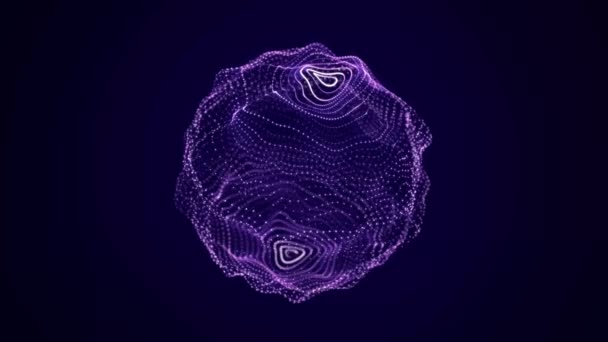 Sfera Tecnologica Con Punti Connessione Struttura Della Rete Digitale Astratta — Video Stock