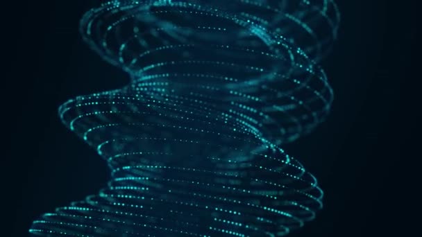 Структура Сетевого Соединения Абстрактная Искаженная Форма Точками Линиями Технология Сетки — стоковое видео