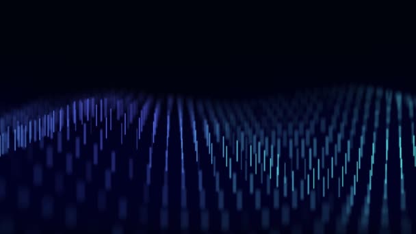 Dynamisk Våg Linjer Abstrakt Futuristisk Bakgrund Visualisering Stora Data Rendering — Stockvideo