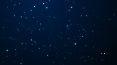 Düşen toz parçacıkları ile soyut bir arkaplan. Patlama efektli mavi bayram arkaplanı. 3d oluşturma.