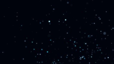 Düşen toz parçacıkları ile soyut bir arkaplan. Patlama efektli mavi bayram arkaplanı. 3d oluşturma.