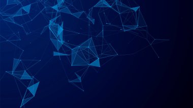 Ağ bağlantısı yapısı. Noktalı ve çizgili dijital arkaplan. Büyük veri görselleştirmesi. Vektör illüstrasyonu.