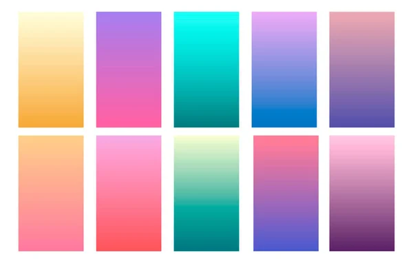 Set Soft Gradient Background Abstract Colorful Screen Minimal Color Vector — Stock Vector