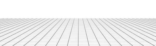 Griglia Prospettiva Astratta Panorama Wireframe Illustrazione Vettoriale — Vettoriale Stock