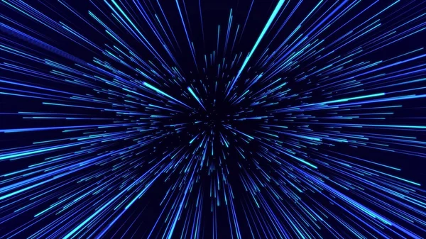 Blue Hyper Jump Digital Hyperspace Stars Explosion Abstract Futuristic Speed — Stock Photo, Image