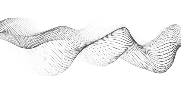 Digital Dynamisk Våg Partiklar Vektor Abstrakt Vit Futuristisk Bakgrund Visualisering — Stock vektor