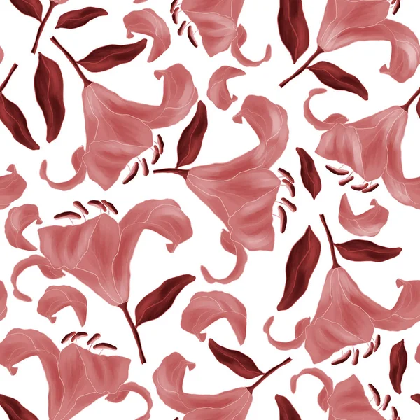 Ирис Листья Белом Фоне Бесшовный Шаблон Дизайн Карты Обертывание Печать — стоковое фото