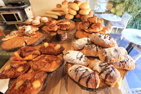 Leckeres Appetitanregendes Gebäck Schaufenster Stockfoto