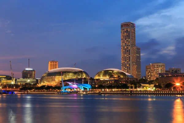 Noc marina bay Singapore — Zdjęcie stockowe