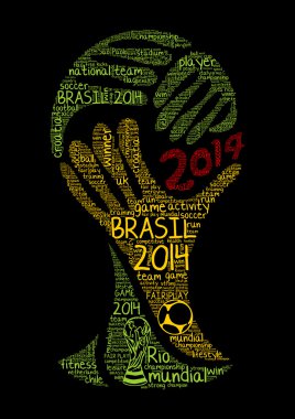 kelime bulutu kavramı Brezilya 2014 Futbol Şampiyonası vektör
