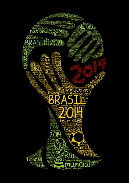 Word cloud concept of Brazil 2014 football championship in vector — Stock Vector