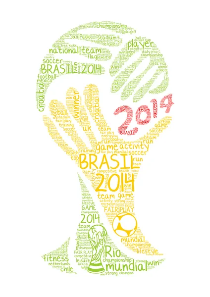 Conceito de nuvem de palavras do campeonato de futebol Brasil 2014 em vetor — Vetor de Stock