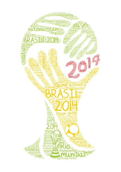 Palabra nube concepto de Brasil 2014 campeonato de fútbol en vector — Archivo Imágenes Vectoriales