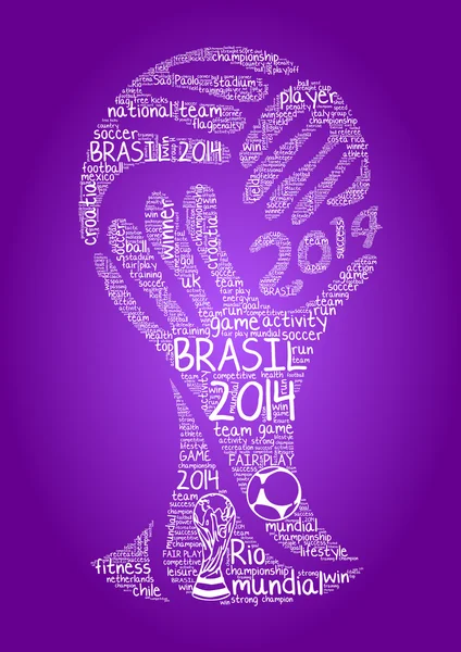 Palabra nube concepto de Brasil 2014 campeonato de fútbol en vector — Archivo Imágenes Vectoriales