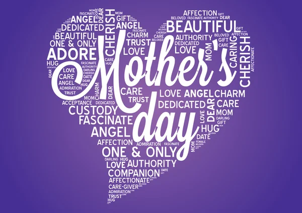 Mothers day word cloud tag concept dans le vecteur — Image vectorielle