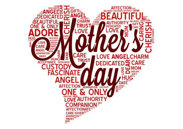 Mothers day word cloud tag concept dans le vecteur — Image vectorielle