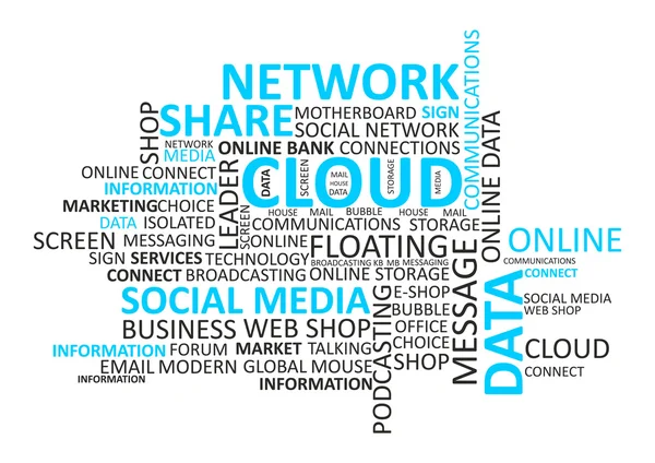 bulut ve ağ sosyal medya word cloud tag kavramı vektör
