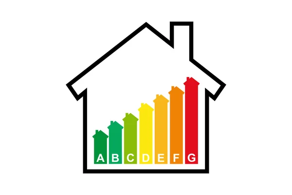 Zertifizierungssystem für die Energieeffizienz von Wohnungen in einem Vektor — Stockvektor