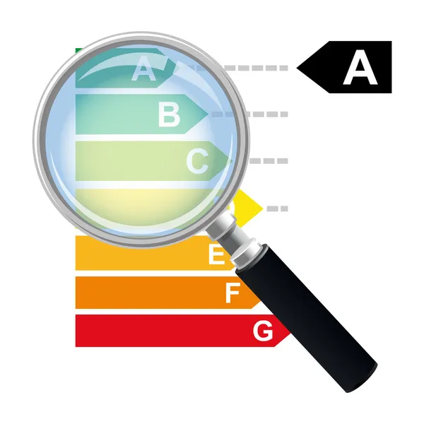 Zertifizierungssystem für die Energieeffizienz von Wohnungen in einem Vektor — Stockvektor