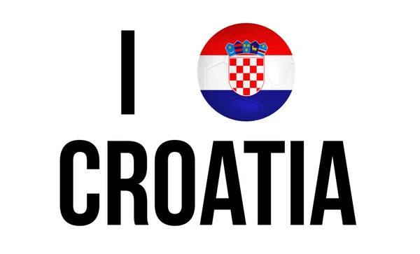 I Love Croatia Concept et drapeau national croate et ballon de football — Photo