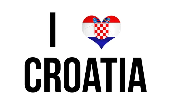 Ich liebe kroatien konzept in form von herz und kroatische nationalflagge und fußball — Stockfoto