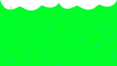 yeşil ekran ile canlandırılmış yağmur damlaları