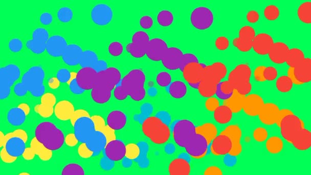 Animation Colorful Balls Scattering Green Screen Screen — ストック動画