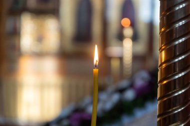 Gomel, Belarus 'taki Tikhvin İkonunun içindeki ve dışındaki kilise..