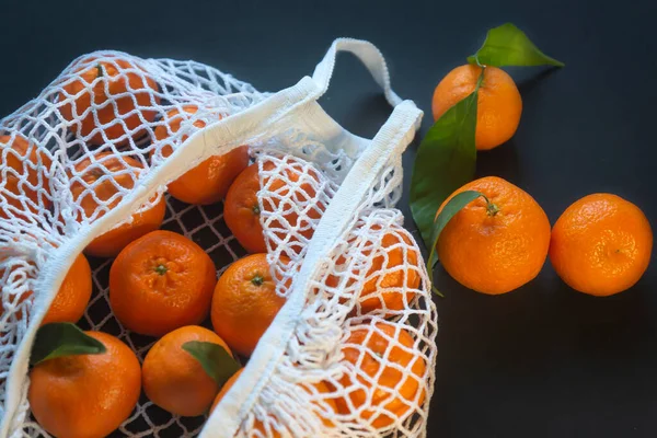 Grid Ripe Tangerines Dark Background New Year Treat Calendar 2022 — Stock Photo, Image