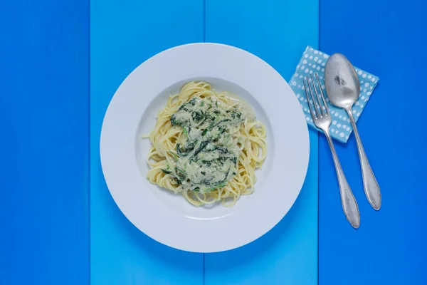 Espaguetis gorgonzola — Foto de Stock