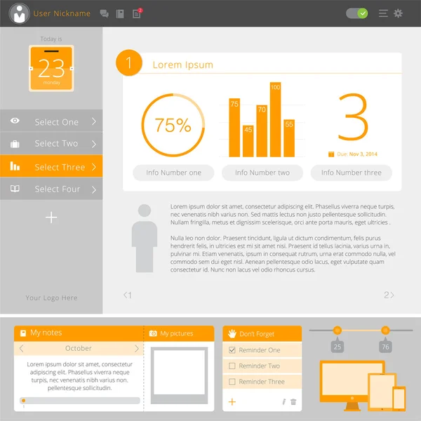 Web arayüzü şablonu tasarım