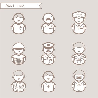 Erkekler simge, karakterin erkekler, meslekler ayarlayın. meslekler