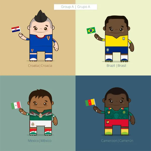 futbolcuların vektör şirin illüstrasyon, turnuva Futbol bir