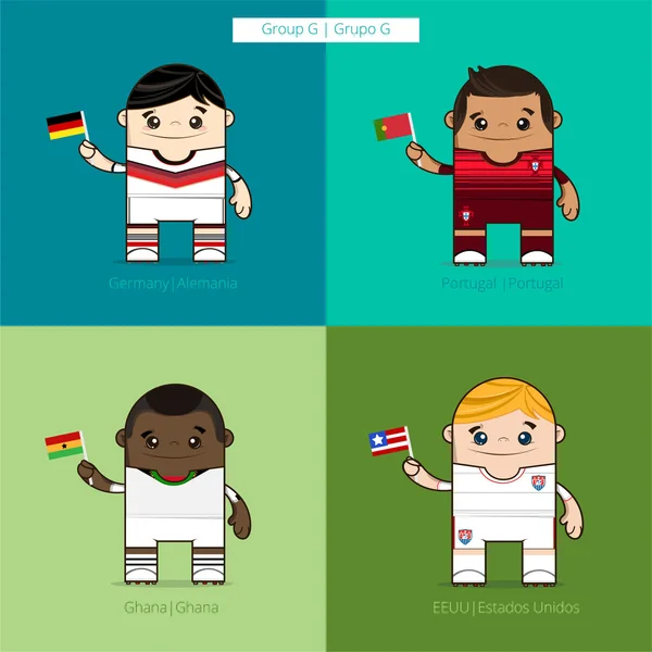 futbolcuların şirin illüstrasyon, turnuva Futbol g vektör