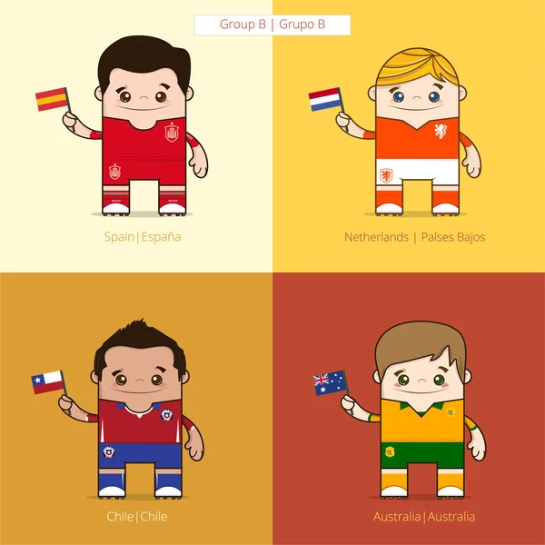 futbolcuların şirin illüstrasyon, turnuva Futbol b vektör