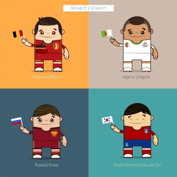 futbolcuların şirin illüstrasyon, turnuva Futbol h vektör