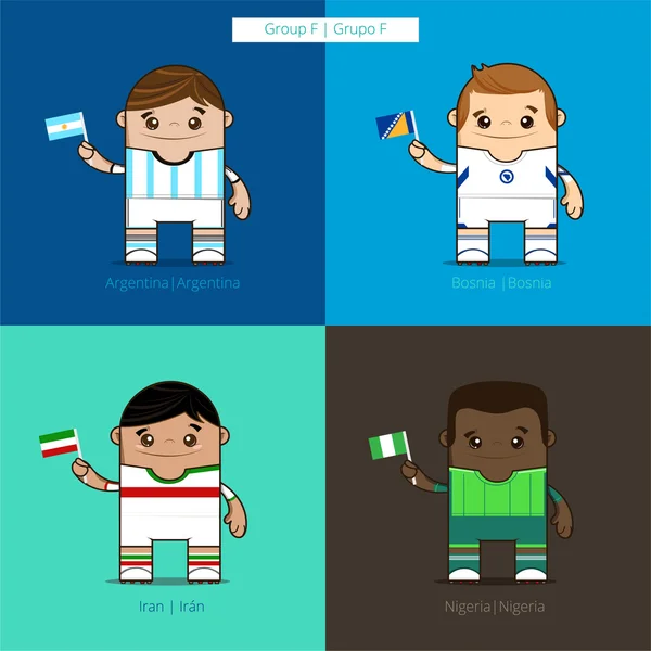 futbolcuların şirin illüstrasyon, turnuva Futbol f vektör