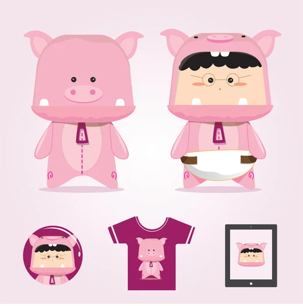 domuz karakteri, Bebek kostüm domuz, şirin domuz