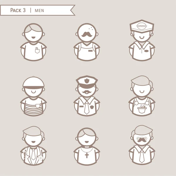 Erkekler simge, karakterin erkekler, meslekler ayarlayın. meslekler