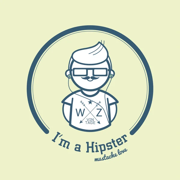 hipster etiket karakteri, insanlar hipster, bir yeniyetme olduğumu hipster karakter arma