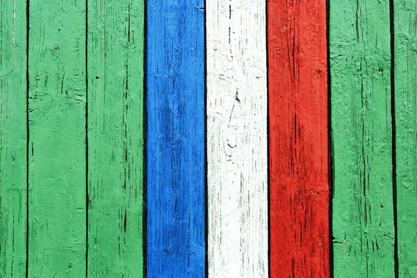 Τη γαλλική σημαία ζωγραφισμένο σε φυσικό ξύλο — Φωτογραφία Αρχείου