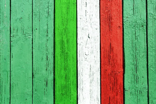 Itália bandeira pintada no fundo de madeira velha — Fotografia de Stock